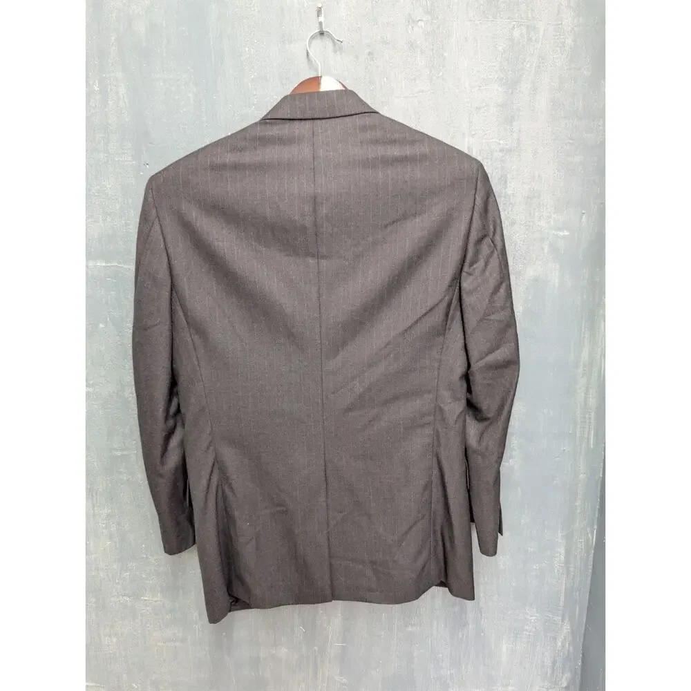 Brooks Brothers 1818 Madison 39R Windowpane Wool Blazer Gray Suit Jacket USA